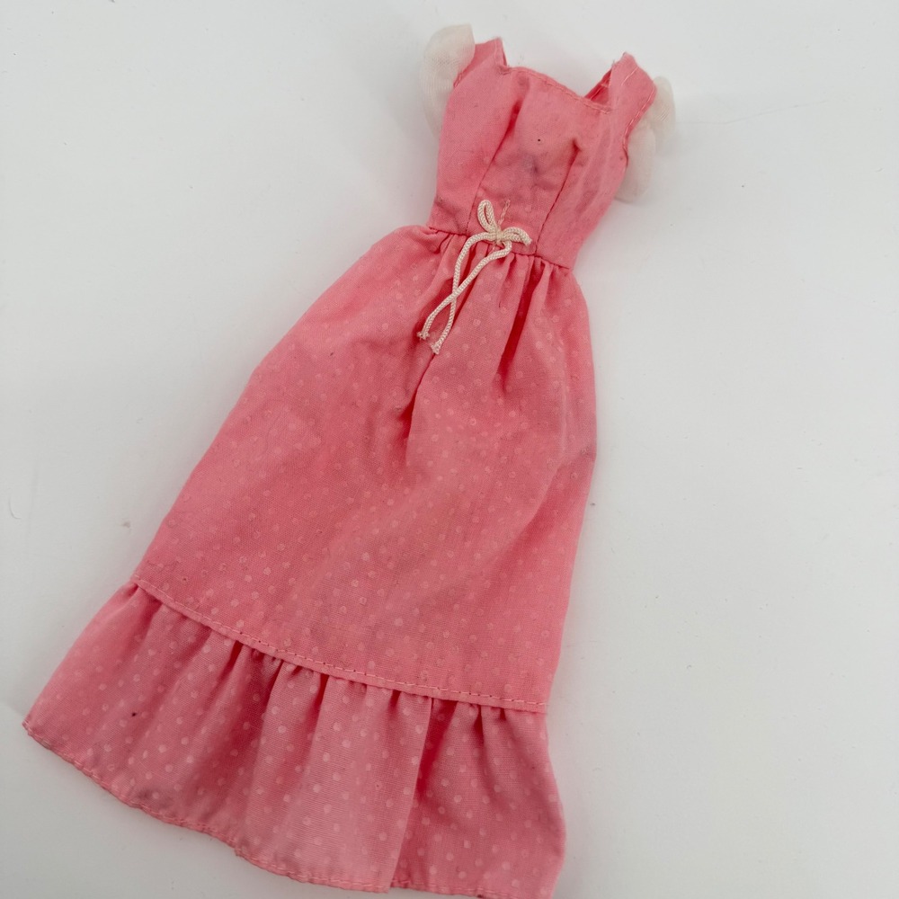 1974 Sweet 16 Polka Dot Barbie Doll Dress white Shoes Vintage #7796